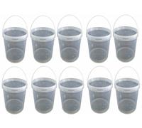 Seau 10 L Transparent, Silplast, Lot de 10 pièces avec couvercle, en plastique alimentaire, empilables, pour le stockage d'aliments