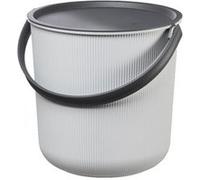 Seau 10L avec poignée et couvercle Akita Universel Gris Noir Gris G