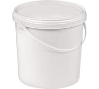Seau 10l PP blanc avec anse et couvercle D.270mm H.265mm