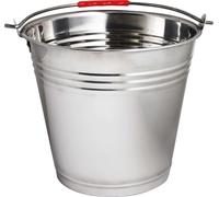 Seau 11L Ø28 cm INOX - Anse avec Poignée Ergonomique - Étanche, Robuste - Jardin, Cendres, Eau, Décoration - Garantie 10 Ans - 040520