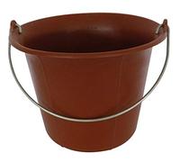 Seau 11L Rouge Plastique Fond Plat Anse 6,3 MONDELIN - 341010