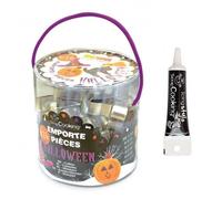 Seau 16 emporte-pièces à pâtisserie Halloween + stylo alimentaire noir