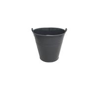 Seau 3,5L - Ø20 cm Acier Galvanisé Gris Anthracite - Étanche, Antirouille - Jardin, Cendres, Eau, Décoration - Anse Métal - 040195