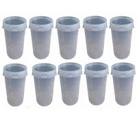 Seau 30 L Transparent, Silplast, Lot de 10 pièces avec couvercle, en plastique alimentaire, empilables, pour le stockage d'aliments