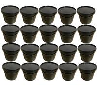 Seau 5 L Noir, Silplast, Lot de 20 pièces avec couvercle, en plastique alimentaire, empilables, pour stockage de lait, de farine