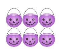 Seau À - 6 Pièces Pour Halloween, Seau À, Porte-bonbons Fantôme, Rangement Pour Lanterne jacko | Pots Décoratifs Pour Événements Écoles De Quartier Garderies Fête D'auto