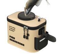 Seau à appâts de pêche - Sac pliable pour poissons vivants - Boîte de rangement portable avec couvercle à fermeture éclair pour le maintien des appâts et le transport de poissons vivants, équipement