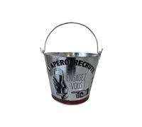 Accessoire autour du vin ENESCO Seau à bière L'apéro recrute en métal - Hauteur hors anse 19 cm - Diamètre du haut 24 cm