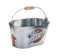 Seau à bière - OUT OF THE BLUE - Métal - Ovale - 26x13 cm - Gris