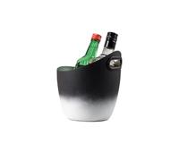 Seau à bière Seau à glace à grains de glace for conservation de la chaleur et du froid à deux couches for KTV, champagne, vin rouge, bière, commercial(Black)