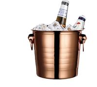 Seau à bière Seau à glace à grains de glace for conservation de la chaleur et du froid à deux couches for KTV, champagne, vin rouge, bière, commercial(Rose Gold,L)