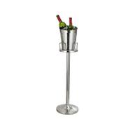 Seau à bière Seau à glace à grains de glace for conservation de la chaleur et du froid à deux couches for KTV, champagne, vin rouge, bière, commercial(Silver)