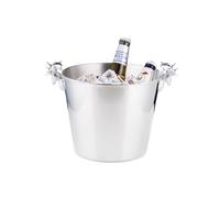 Seau à bière Seau à glace à grains de glace for conservation de la chaleur et du froid à deux couches for KTV, champagne, vin rouge, bière, commercial(Silver)