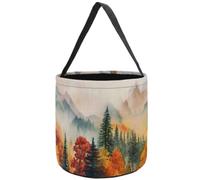 Seau À Bonbons Automne avec Arbres À Poignées,Brouillard pour 20X21CM | seaux à bonbons Idéal Sachet Bonbon Pour Vacances