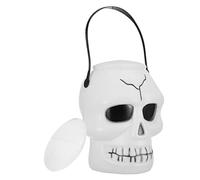 Seau à Bonbons d'halloween - Seau à Tête de Mort | avec pour Friandises Bougie Boîte à Cadeaux Jeune Garçon Fille Décor Fête