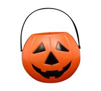 Seau à Bonbons en Plastique pour Halloween Grand Seau à Citrouille pour Ranger des Collations Et des Friandises De FêTe - Sac en Plastique, Déco Orange (C, Taille Unique)