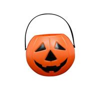 Seau à Bonbons en Plastique pour Halloween Grand Seau à Citrouille pour Ranger des Collations Et des Friandises De FêTe - Sac en Plastique, Déco Orange (B, Taille Unique)