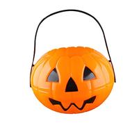 Seau à Bonbons Halloween "Sourire du Diable" - Seau Citrouille Portable Halloween avec Poignée, Design Amusant et Effrayant - Accessoire de Déguisement et Rangement de Friandises pour Enfants