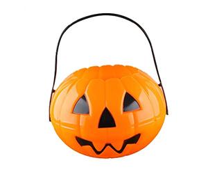 Seau à Bonbons Halloween "Sourire du Diable" - Seau Citrouille Portable Halloween avec Poignée, Design Amusant et Effrayant - Accessoire de Déguisement et Rangement de Friandises pour Enfants