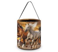Seau à Bonbons Halloween Trois Chevaux au Galop Sacs à Bonbons | Pliable Seau d'Halloween Avec Poignée Sacs De Bonbons Citrouille pour Trick or Treat Anniversaire