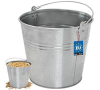 Seau à Cendre - Seau De Maçon - Acier Galvanisé - 12 L - Argent - pour le Jardinage - Résistant à la Rouille - Polyvalent KOTARBAU