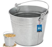 Seau à Cendre - Seau De Maçon - Acier Galvanisé - 5 L - Argent - pour le Jardinage - Résistant à la Rouille - Polyvalent KOTARBAU