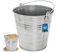 Seau à Cendre - Seau De Maçon - Acier Galvanisé - 7 L - Argent - pour le Jardinage - Résistant à la Rouille - Polyvalent KOTARBAU