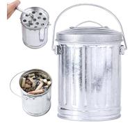 Seau à Cendres avec Couvercle, cendrier en métal avec poignée et Filtre, capacité, Coupe-Vent, Facile à Nettoyer, Mini Poubelle Amovible, Petite Corbeille déchets pour la Maison.