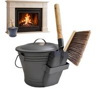 Seau À Cendres De - Le Seau En Métal Peut Une Large Gamme D'applications | Cendre Peut Avec Couvercle Pelle Balai Charmant Compagnon De Pour Extérieur Intérieur Patio Jardin