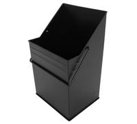 Seau à Cendres Poignée Robuste en Métal Noir, pour Cheminée | Rangement du Charbon Bûches, Finition Métal Vintage, Usage Foyer et Feu de Camp
