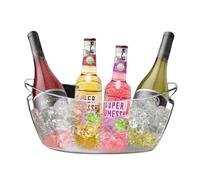 Seau à champagne en acrylique transparent de 6 litres avec poignée, seau à glace pour fêtes, boissons, vin, bière, boissons pour bar à mimosa