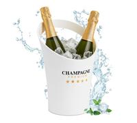 Relaxdays Seau à Champagne, pour 2 Bouteilles, Jolie Inscription, H x L x P : 29,5 x 21,5 x 23,5 cm, Blanc