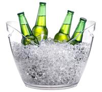 Seau à champagne transparent - 4 L/8 L/12 L Seau à glace en plastique PET pour vin, bière, boissons - parfait pour les fêtes et les rassemblements
