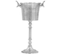 Seau à champagne - VIDAXL - Aluminium solide - Argenté - 39x29x71 cm - Poignées en cerf