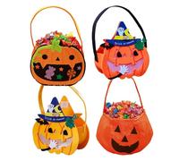 Seau à citrouille d'Halloween, sac à goûter, panier de citrouille orange, sac à friandises, paniers à citrouille d'Halloween, sacs à main, sac non tissé