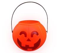 Seau à citrouille lumineux à LED - Seau à bonbons portable en forme de citrouille - Seau à bonbons avec poignée robuste - Sacs à bonbons réutilisables pour Halloween