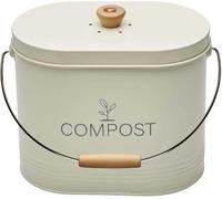 Guillouard Seau à compost Ovale Capacité 7 L avec filtre à charbon 16x29x23 cm Beige