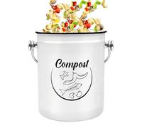 Seau À Compost De Comptoir en Métal - Seau Alimentaire Compact pour La Cuisine | Composteur avec Couvercle Hermétique pour Déchets Organiques, Anti-odeurs, pour Épluchures Et Restes De Café, Solution