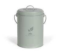 Seau à compost de cuisine - LIVOO - MES154V - 6 L - Ø18 cm - Hauteur 23 cm - Corps et couvercle en métal - Filtre charbon
