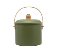 Seau à compost en acier et anse en bambou 7 L Pebbly