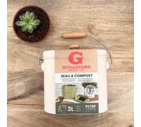 Composteur de cuisine ovale en métal avec filtre 3 litres