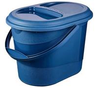 Seau à déchets avec couvercle en plastique 13 litres - Bleu Foncé