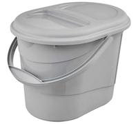 Seau à déchets avec couvercle en plastique 13 litres - Gris Clair