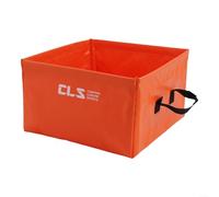 Seau à eau carré pliable de 13 L pour camping, pêche, randonnée et gestion de l'eau en plein air (orange)