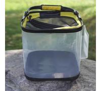 Seau à eau de pêche pliable en PVC épais et corde de 5 m, design pliable pour un rangement facile, plusieurs options de taille 5 L/8 L/10 L/13 L pour une utilisation en extérieur (C)