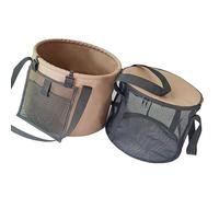 Seau à eau pliable portable en PVC renforcé avec poche filet pour la pêche, les excursions en plein air, l'aventure, économiser de l'espace