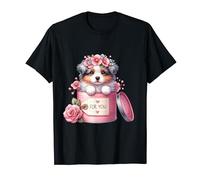Seau à fleurs rose avec chiot berger australien T-Shirt