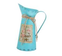 Seau à Fleurs Vintage 1 Pièce en Métal Galvanisé, Style Campagnard | Finition Patinée, Anse Intégrée, Pièce Décorative de Table, pour Fleurs Coupées et Petits Objets