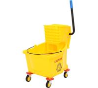Seau à franges avec presse et roulettes Jaune 36 L Polypropylène