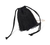 seau à franges pour avec accent de chaîne, à bandoulière compact avec pompon texturé lors des fêtes, à main seau à pompon, à main de soirée, à bandoulière sous les bras, en
